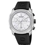 Candino C4774/7 Heren Polshorloge Chronograaf Zwart/Wit Saffierglas Siliconen Band Staal