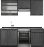 Vicco Fame-Line Unité de cuisine complète – 200 cm sans plan de travail Gris foncé