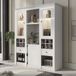 MODENUIT Vitrinekast - Éclairage LED avec commande par application - Pour salon - MDF - 143x45,5x170 cm - Blanc