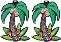 Merkloos / Sans marque Espa Nv 2x stuks hawaii wanddecoratie palmboom 50 cm van plastic