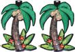 Merkloos / Sans marque Espa Nv 2x stuks hawaii wanddecoratie palmboom 50 cm van plastic