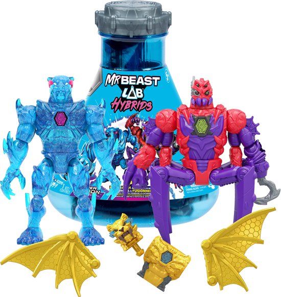 Spectron MrBeast Lab Hybrids - Hyper Fusion Serie Multipack – Experimenteer en creëer 2 mix & match Actiefiguren