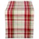 DII Linnen Tafelblad Essentials, Katoen, Taupe/Rood, Tafelloper, 14x108