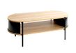 HAKU Salontafel, eiken, zwart (eiken natuur), metaal, spaanplaat - afmetingen: B 100 x H 37 x D 54 cm, stijl: modern