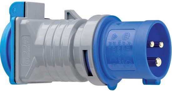 Brennenstuhl adapter met randaarde "230V/CEE 16A IP44", grijs blauw