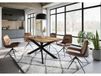 Table à manger en bois de manguier 180x90x76 naturel laqué /Epoxy noir, support Spider 2 anthracite mat EPOXY