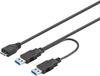 Goobay USB3.0 Y kabel met 2x USB-A - USB3.0 micro B connectoren - 0,20 meter