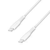 Logilink USB type C naar type C aansluitkabel (stekker/stekker), snel opladen, gegevensoverdracht 480 Mbit/s, 60W, wit, lengte: 2 m