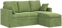 vidaXL Bank Lichtgroen Fluweel 178 x 134 x 80 cm
