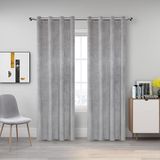 Miracle Home. Elegante gordijnen voor woonkamer en slaapkamer, met oogjes, Gerbera, 145 cm (B) x 260 cm (H), grijs