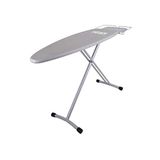 HAEGER Home Strug Pro Strijkplank met traploos verstelbare hoogte tot 94 cm, kussen voor getekend ijzer, ook voor stoomgeneratoren, metallic grijs, 124 x 40 cm