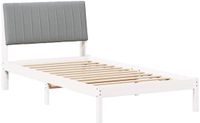 vidaXL Bedframe met hoofdeinde, wit, 100 x 200 cm, massief grenenhout