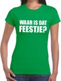 Bellatio Decorations Shoppartners Bv Waar is dat feestje dames shirt groen - Dames feest t-shirts XXL