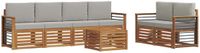 vidaXL Acacia Hout Bank Loungeset 6-zits Naturel en Lichtgrijs