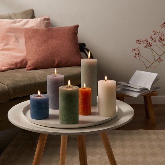 Bolsius Rustiek Stompkaars Shine - Slate Blue - Ø 10 cm - 60 uur