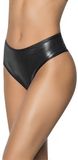 Mapalé Sexy Hoge Taille Gerimpelde Achterpanty - S/M - Glanzend - Zwart