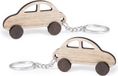 Merkloos / Sans marque Hout Sleutelhanger met auto - 10 stuks - 4x7 cm - autosleutel hanger