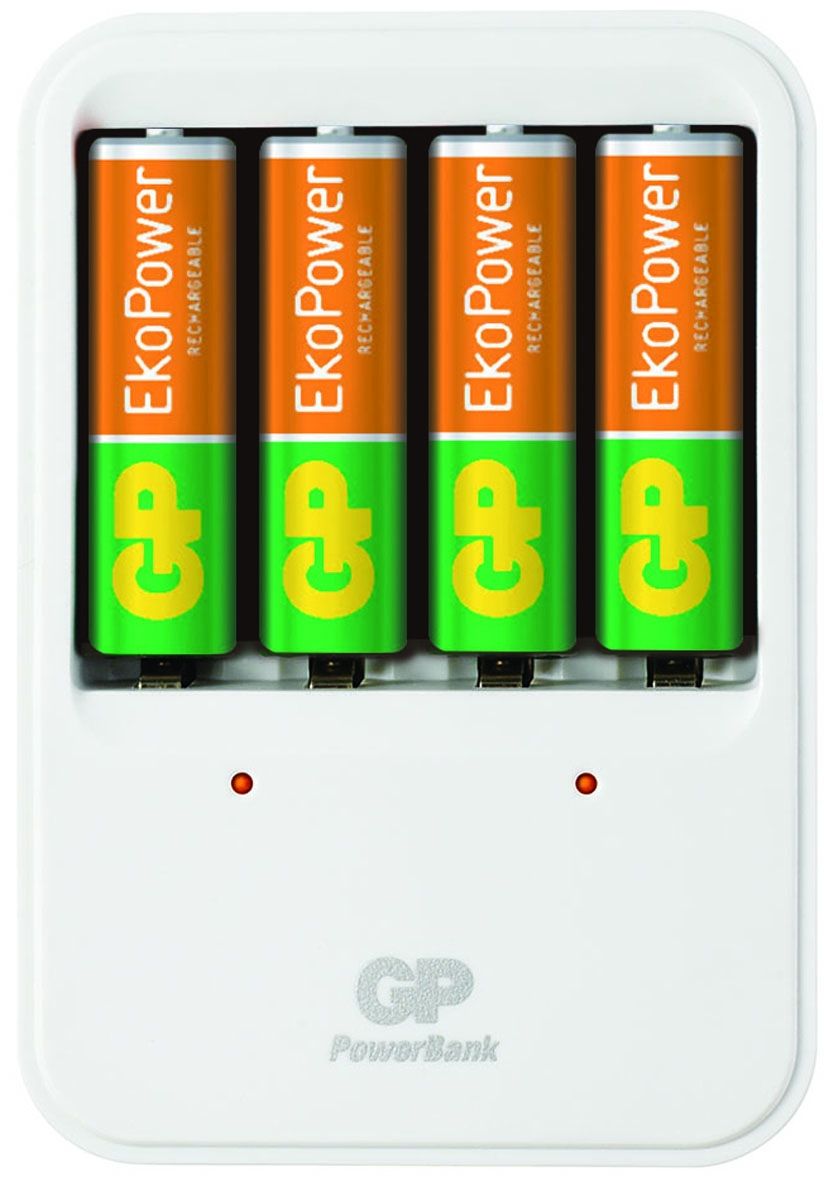 GP Batteries EkoPower PB420 - Batterijen - NiMH - AAA, AA - 4 stuks - 1300 mAh