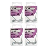 Deltafix Schroefduimen - 20x - gecoat metaal - 40 mm - wit - ijzerwaren bevestigsmaterialen