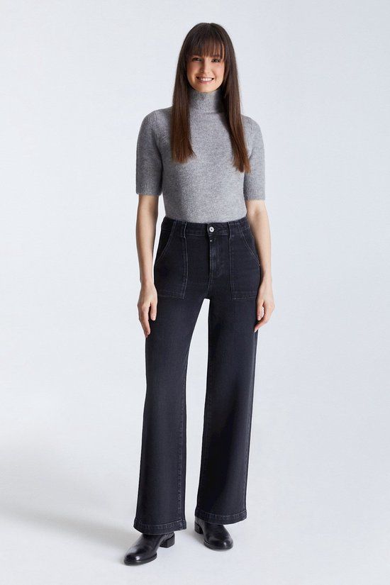 Cup of Joe Denim Wide Leg Jeans Black VT W32 x L30