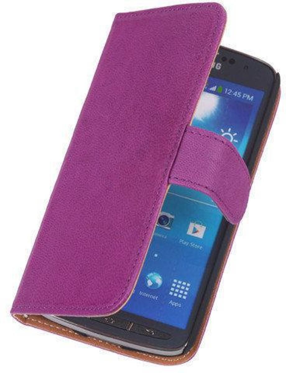 Best Cases Lila Luxe Echt Lederen Booktype Hoesje LG G3 - 8718883031708