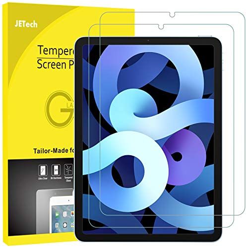 JETech Schermbeschermer Compatibel met iPad Air 4 (10,9-Inch, 2020 Model, 4e Generatie), Gehard Glas Screen Protector, 2-Stuks