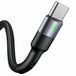 USAMS U26 USB-C Kabel 1m 3A Fast Charging Zwart Nylon Gevlochten