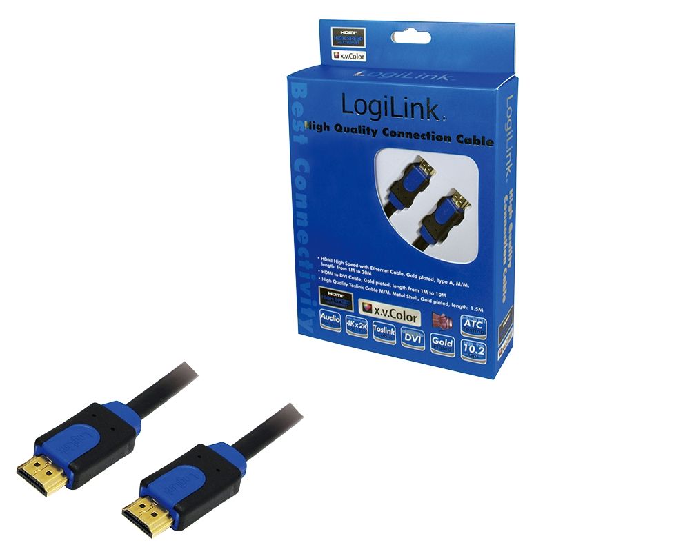 Logilink HDMI 2.0 Netwerkkabel - 1 m - Zwart