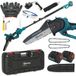 Icecat Mini Tronçonneuse Sans Fil 8 Pouces 580w, Batterie 6000mah, Élagueuse Télescopique Bleue Pour Branches Et Jardin, Scie À Perche Portable Rechargeable