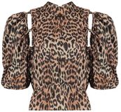 Harper & Yve JACEY-SS Dames Tops Dierenprint Viscose Bruin