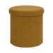 Home Deco Factory Pouf Coffre Pliable Jules Côtelé Jaune