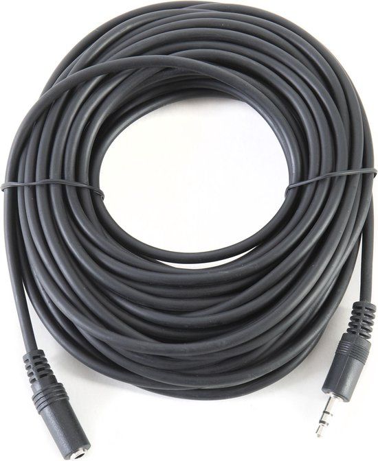 3.5mm Stereo Jack Verlengkabel - 10 meter - Zwart