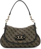 GUESS Samantha Flap Shoulder Bag Black Logo beige