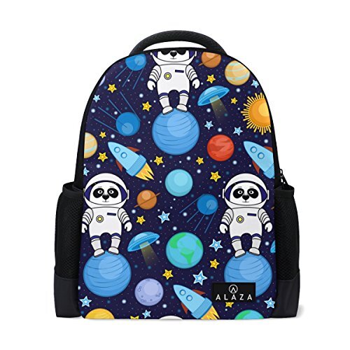 My Daily Mijn dagelijkse Panda Astronaut Kleurrijke Space Planet Rugzak 14 Inch Laptop Daypack Boekentas voor Travel College School