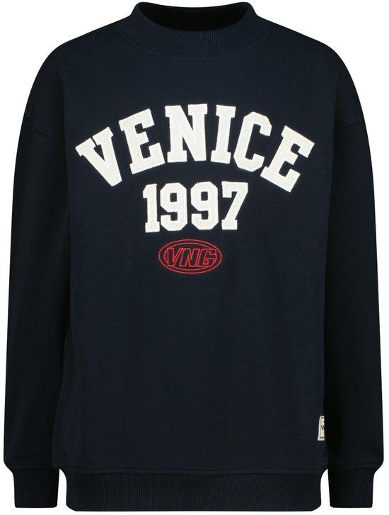 Vingino - Nash - Jongens - Sweater - Katoen/Polyester - Maat 116 - Donkerblauw