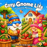 Cozy Gnome Life Cozy Coloring Book for Adults and Teens with Cute Gnomes, Whimsical Forest Scenes and Relaxing Everyday Moments
