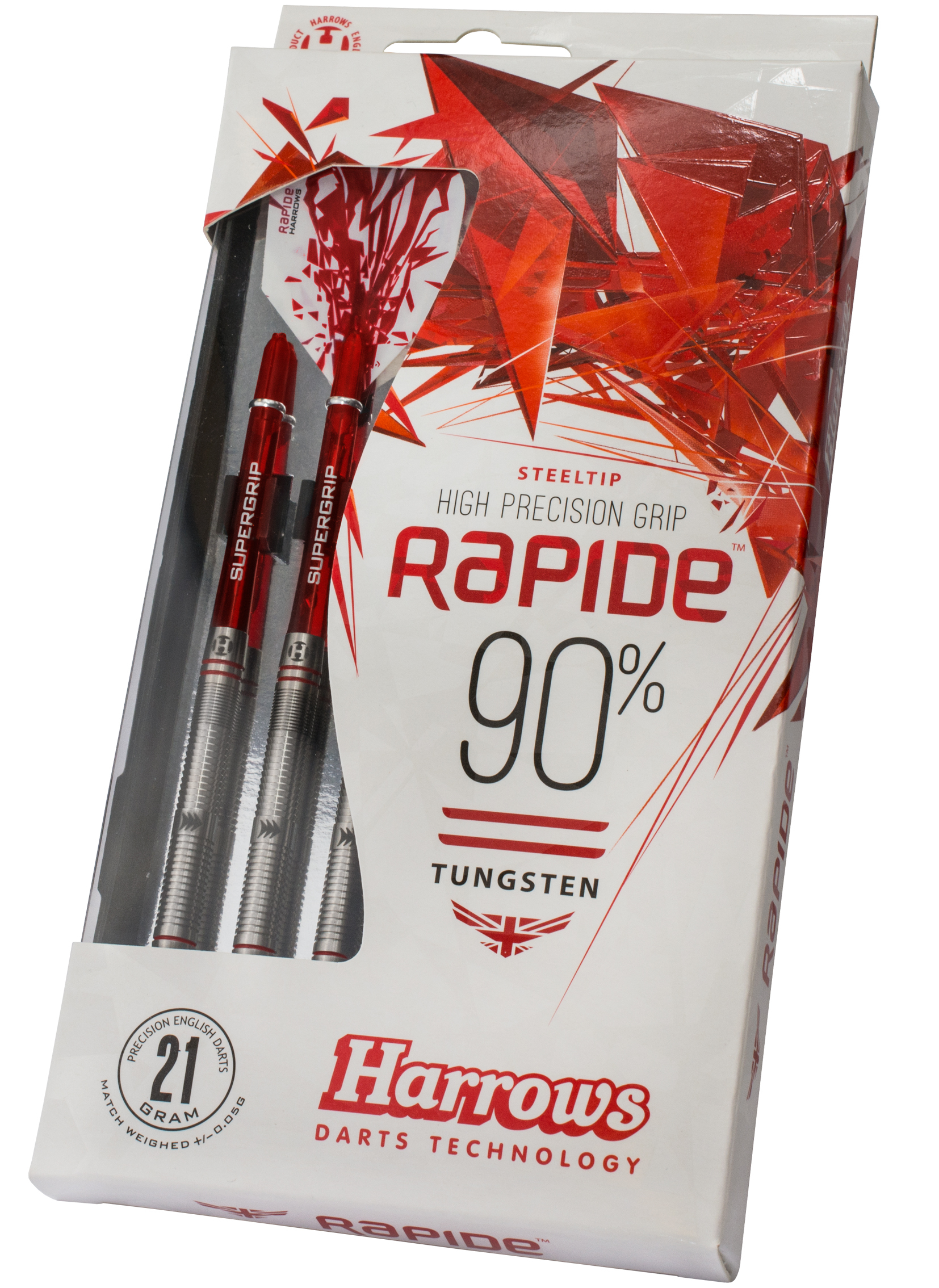 Harrows Rapide 90% Tungsten Steeltip dartpijlenset