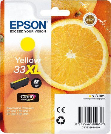 Epson 33XL Yellow Ink Cartridge - High Capacity