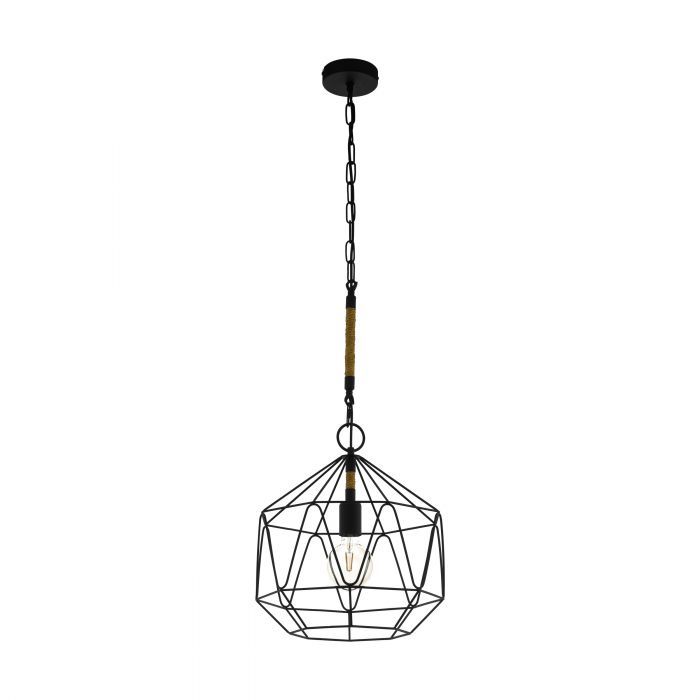 EGLO Cottingham Hanglamp - Zwart - E27 - 110cm