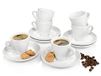 Sänger espressokopjes, set, wit, 12-delig, van porselein, inhoud 80 ml, 6 espressokopjes en 6 schoteltjes, robuuste mokkabeker, dikke drinkrand