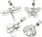 KitchenCraft KC Blue Vintage Tafelkleedgewichtjes met Clips - Tinnen Insectvormige Tafelkleedgewichten (Set van 4) - Tin