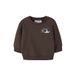 NAME IT BABY rechtvallende sweater met borduursels en print - donkerbruin