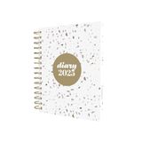 Collins Scandi 2025 Dagboek - A5 Dagboek met afspraken - NIEUW - Wit Terrazzo - (E-PW51.WHTZ-25) - Dagplanner met hardcover Wiro-gebonden Omslagen en gerecycled papier