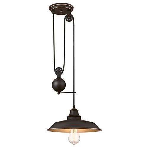 Westinghouse Lighting 63632 Eenvlam hanglamp voor binnen, uitvoering in geolied brons met accenten, geolied brons, hanglamp met 1 lamp