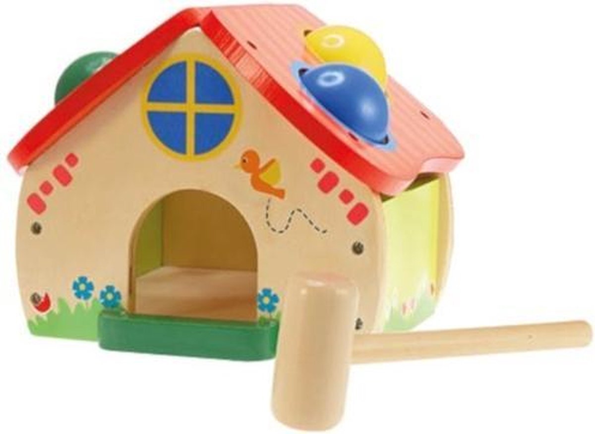 Toi Toys Toi-toys - Houten Hamertje Tik Huis - 2-delig