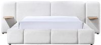 Vente-unique Bed met opbergruimte stof beige 160 x 200 cm