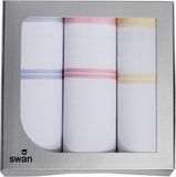 Swan Textiel Dames zakdoeken Summer 3-pak - Cadeauverpakking katoenen zakdoeken - Strepen