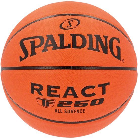 Spalding React TF-250 Basketbal - Maat 6 - Oranje - Zwart - Polyester - Volwassenen