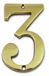 Symbool CLM9703 getal "3" - massief messing - hoogte 97 mm