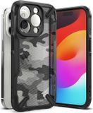 Ringke Fusion X Hoesje Geschikt voor Apple iPhone 15 Pro Back Cover Camo Zwart